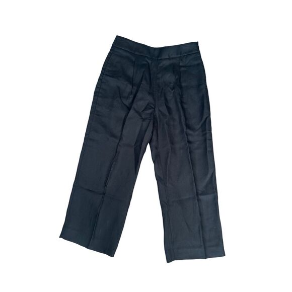 J. Crew Reimagined High-Rise Pleated Linen Blend Pants Black Pull On Flowy 6 - Picture 2 of 11